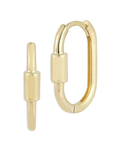 Moon & Meadow 14K Yellow Gold Lock Hoop Earrings