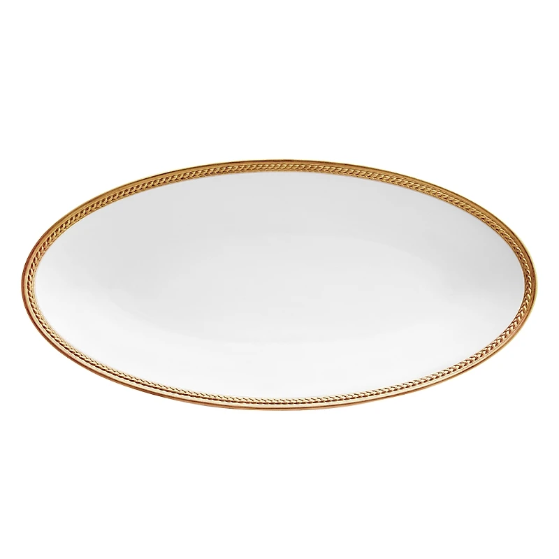 L'Objet Soie Tresse Gold Oval Platter