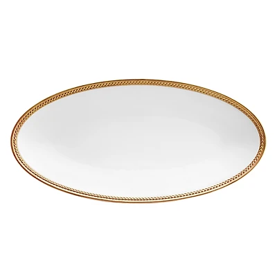 L'Objet Soie Tresse Gold Oval Platter