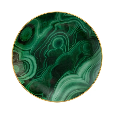 L'Objet Malachite Canape Plate, Set of 4