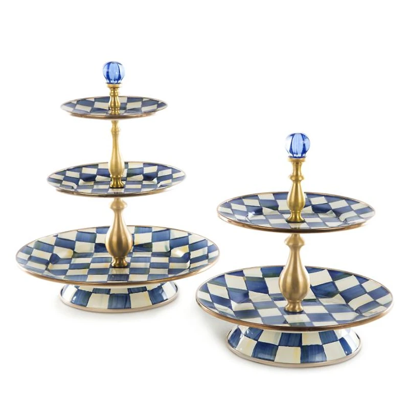 Royal Check Enamel Two Tier Sweet Stand