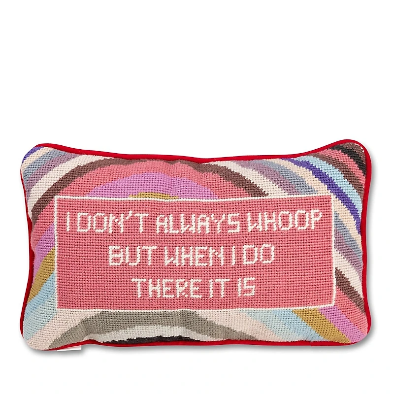Furbish Studio Whoop There It Is Needlepoint Decorative Pillow