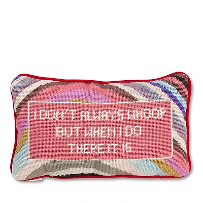 Furbish Studio Whoop There It Is Needlepoint Decorative Pillow