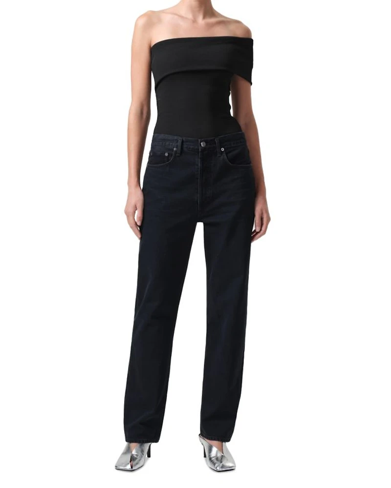 '90s Pinch Waist High Rise Straight Jeans Crushed