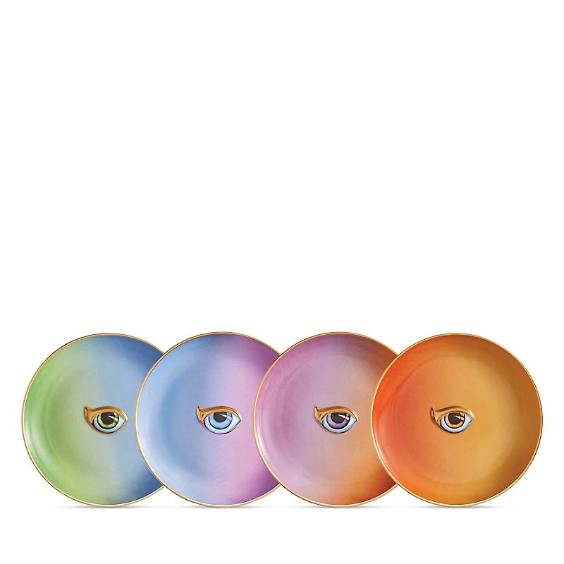 L'Objet Lito Eye Canape Plates, Set of 4