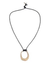 Hammered Loop Pendant Necklace in 18K Gold Plated, 24"