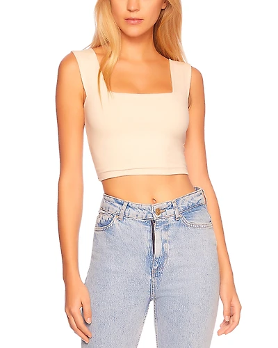 Susana Monaco Square Neck Cropped Tank Top