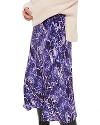 Glossy Leopard Bias Skirt