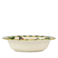Old St. Nick Small Rimmed Oval Bowl with Owl