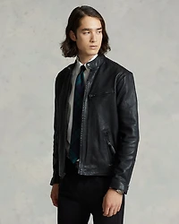 Lambskin Leather Café Racer Jacket
