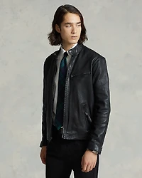Polo Ralph Lauren Lambskin Leather Cafe Racer Jacket