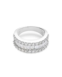 Diamond Baguette & Round Band in 14K White Gold