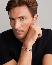 Men's Stainless Steel Anthem Tan & Caviar Beaded Bracelets