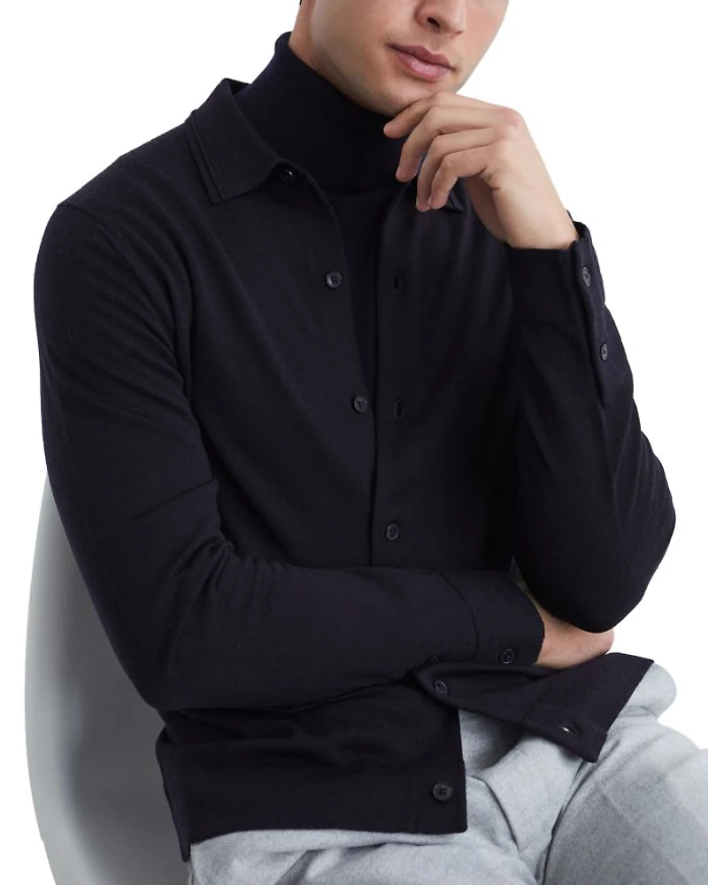 Forbes Wool Slim Fit Button Down Cardigan