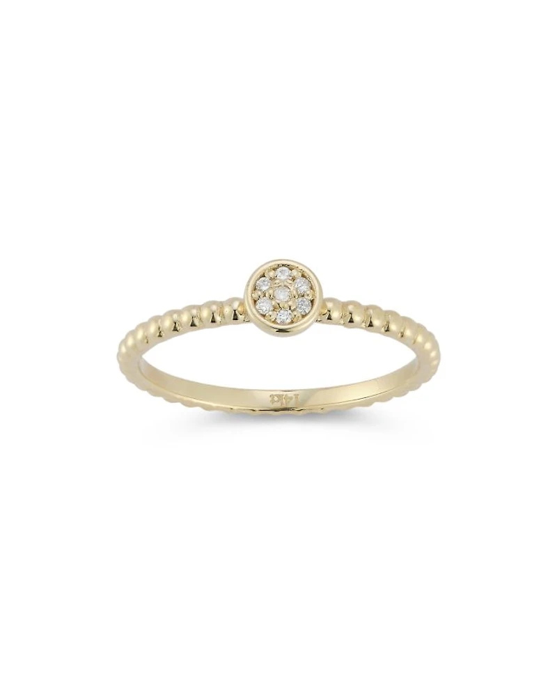 14K Yellow Gold Diamond Mini Cluster Ring