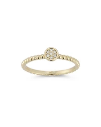 14K Yellow Gold Diamond Mini Cluster Ring