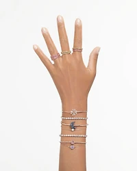 Matrix Yellow Crystal Stack Ring in Gold Tone