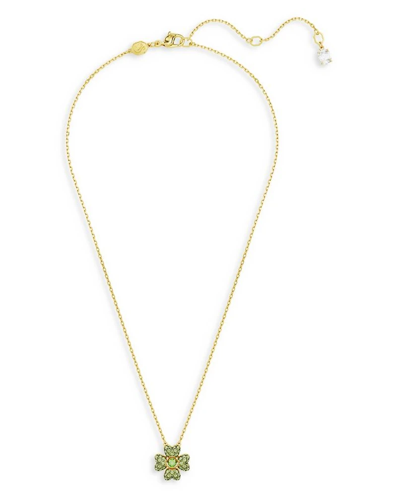 Idyllia Crystal Clover Pendant Necklace, 14.96-17.72"