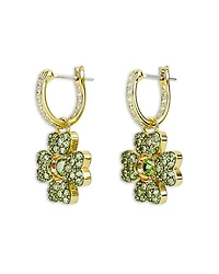 Idyllia Crystal Clover Dangle Hoop Earrings