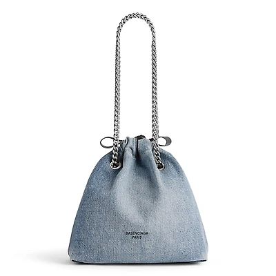 Balenciaga Crush Small Tote Bag Denim