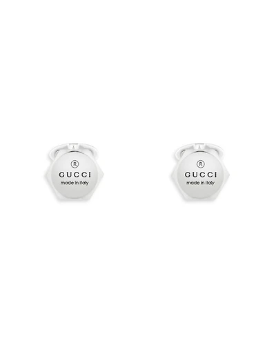 Men's Sterling Silver Trademark Hexagon Cufflinks