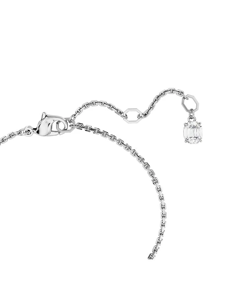 Mesmera Clear & Green Mixed Cut Link Bracelet in Rhodium Plated