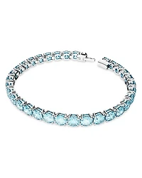 Matrix Blue Crystal Small Tennis Bracelet Rhodium Plated