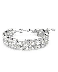 Mesmera Mixed Cut Double Row Bracelet in Rhodium Plated