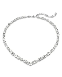 Mesmera Mixed Cut Collar Necklace & Drop Earrings Set in Rhodium Plated