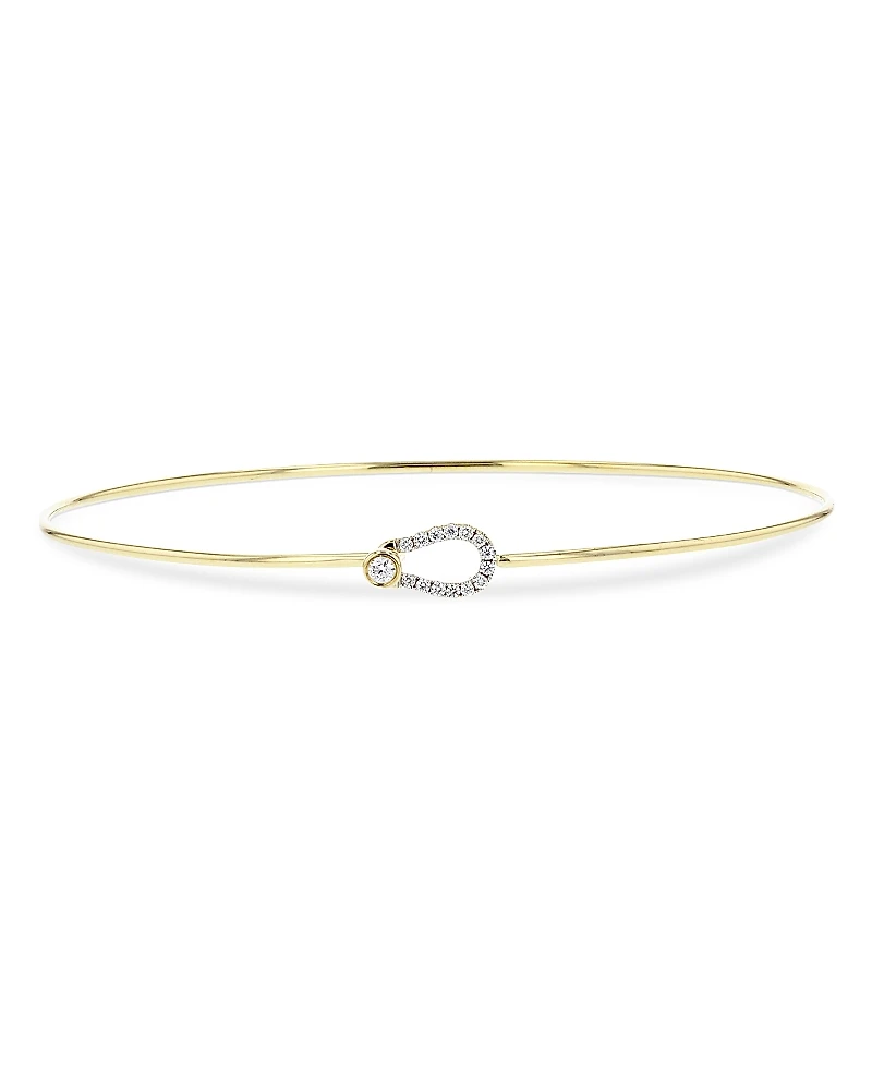 Phillips House 14K Yellow Gold & Rhodium Diamond Mini Affair Keyhole Bangle Bracelet