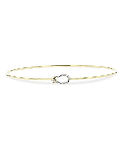 Phillips House 14K Yellow Gold & Rhodium Diamond Mini Affair Keyhole Bangle Bracelet