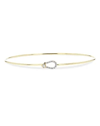 Phillips House 14K Yellow Gold & Rhodium Diamond Mini Affair Keyhole Bangle Bracelet