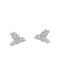 Phillips House Rhodium & 14K Gold Symphony Diamond Hummingbird Stud Earrings