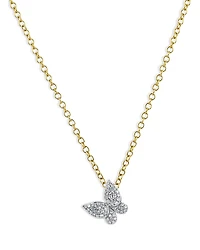 Phillips House Rhodium & 14K Gold Symphony Diamond Butterfly Pendant Necklace, 16-18