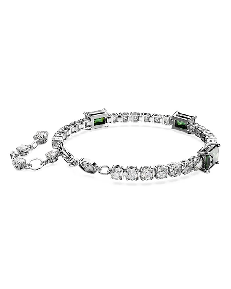 Matrix Round & Emerald Cut Tennis Bracelet in Rhodium Plated