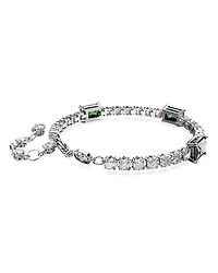 Matrix Round & Emerald Cut Tennis Bracelet in Rhodium Plated