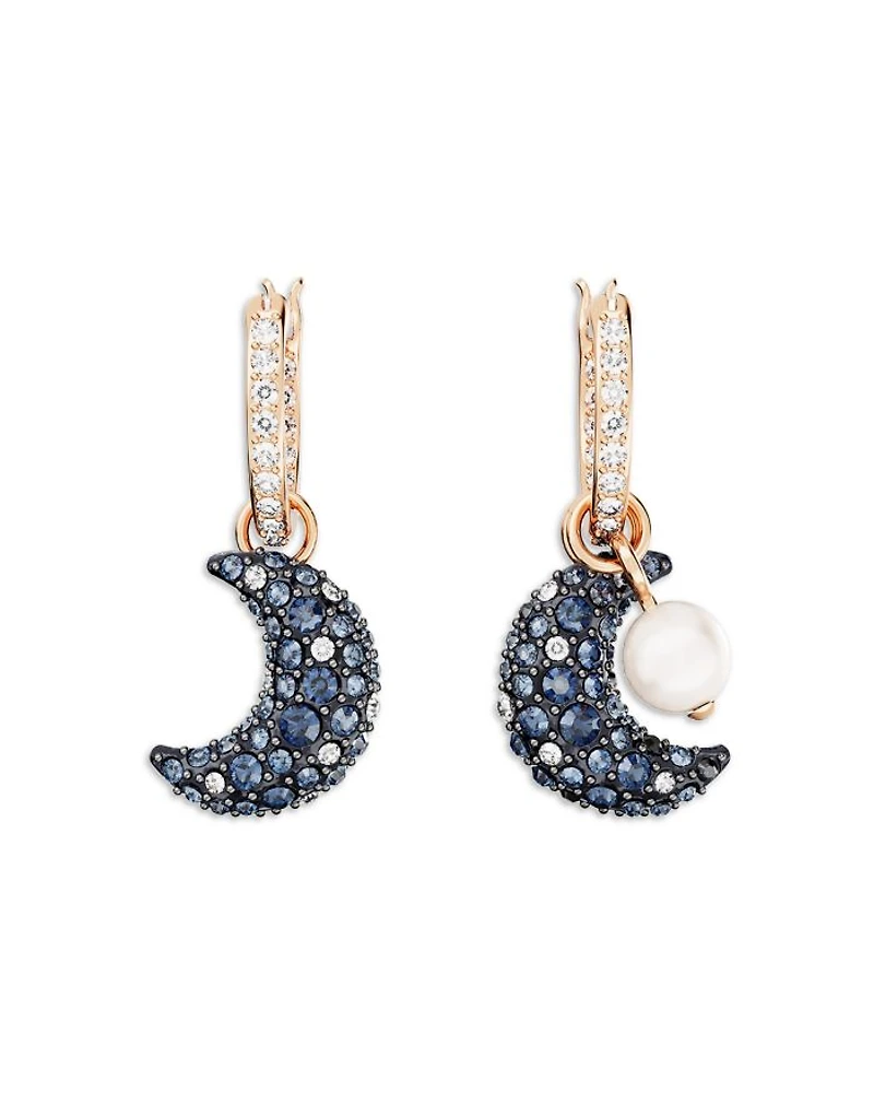 Sublima Pavé Crescent Drop Earrings