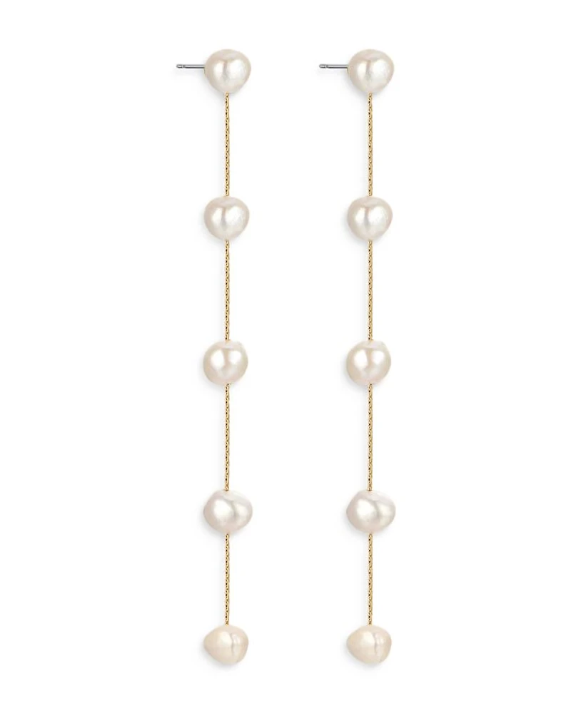 Cultured Freshwater Pearl Delicate Drop Earrings