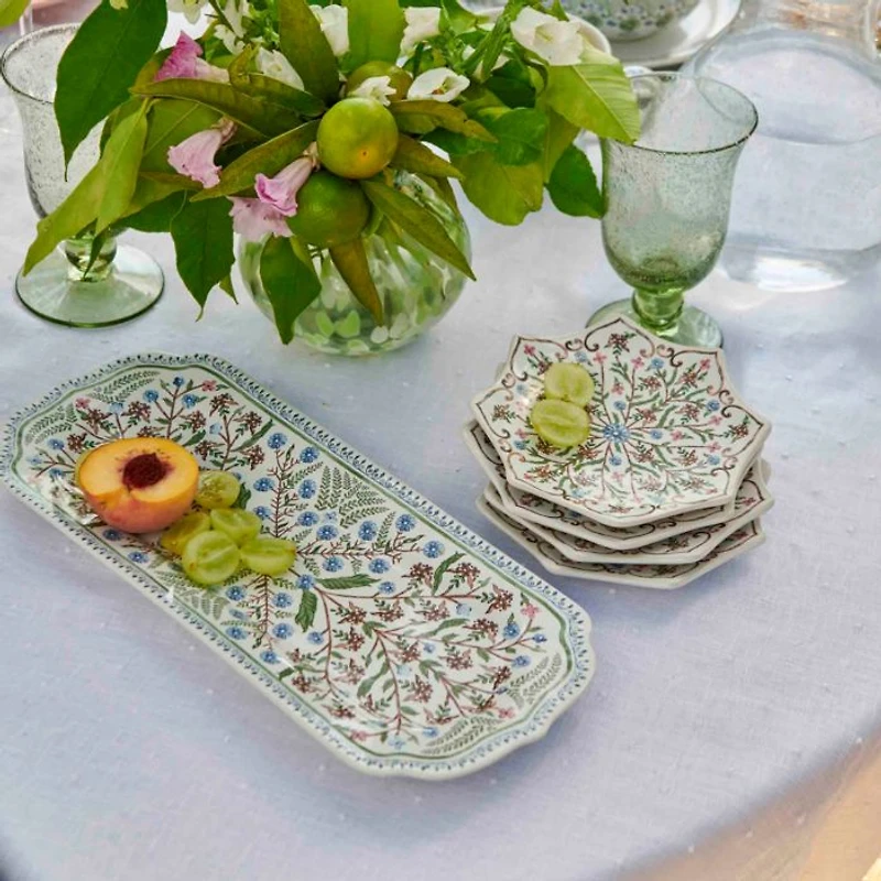 Villa Seville 15" Chambray Hostess Tray