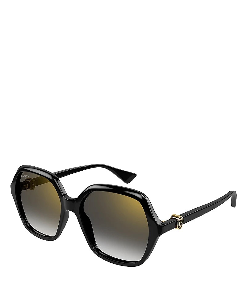 Cartier Double C Squared Sunglasses, 57mm