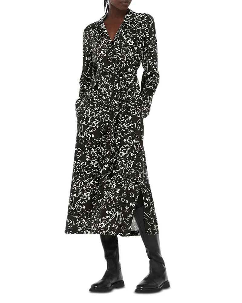 Scribble Bouquet Midi Dress