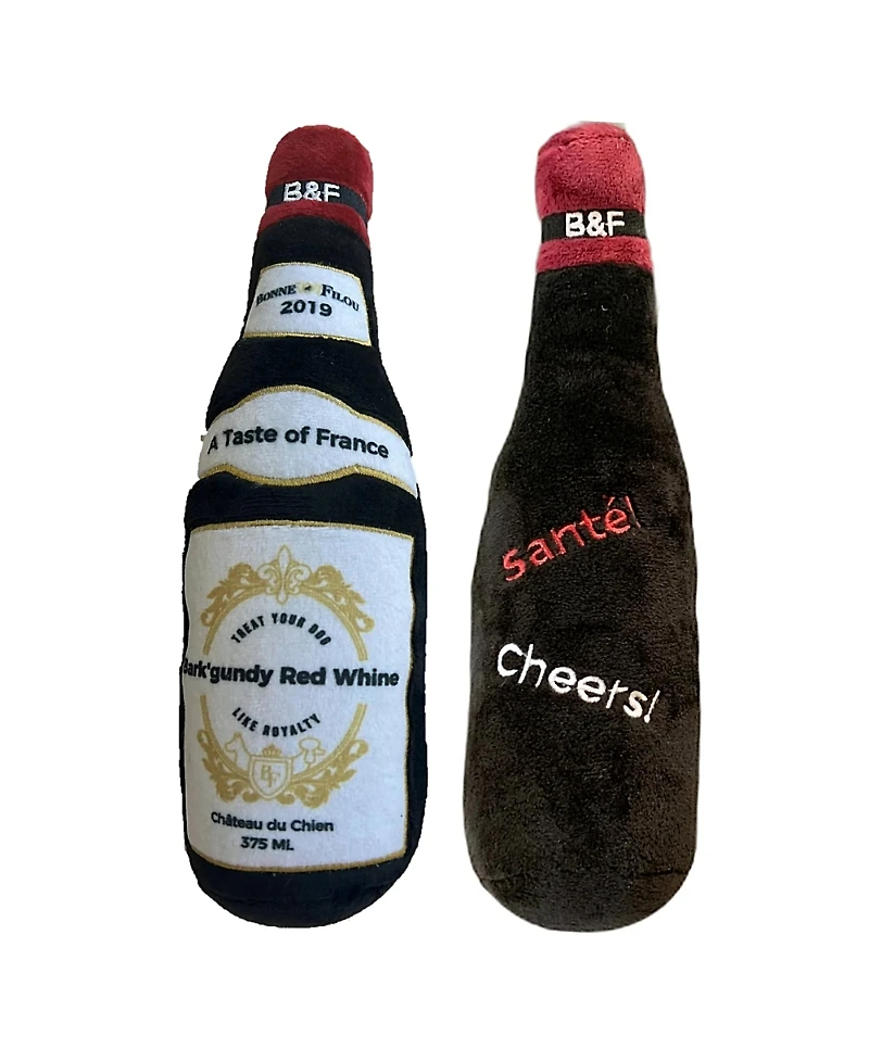 Bonne et Filou Bark'gundy Red Whine Squeaky Dog Toy
