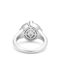 18K Yellow Gold & Sterling Silver Luna Cultured Freshwater Pearl & Diamond Halo Ring