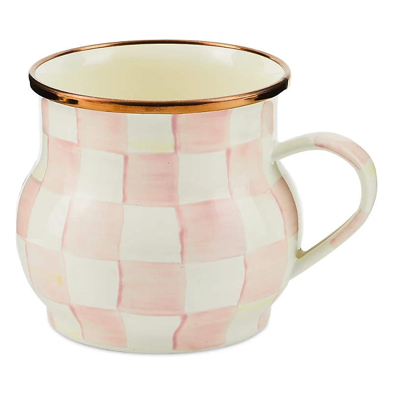 Mackenzie-Childs Rosy Check Enamel Mug