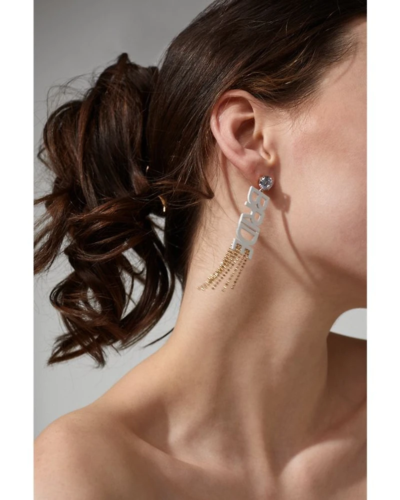Bride Crystal Fringe Earrings