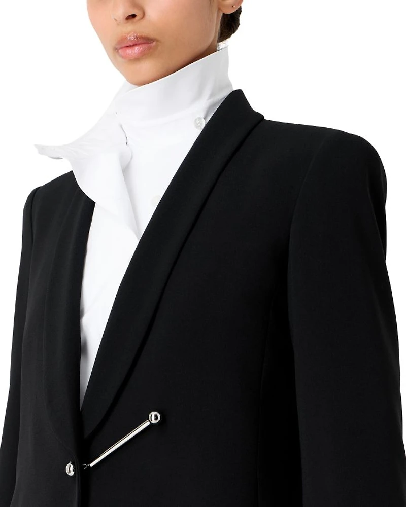 Bar Piercing Shawl Lapel Blazer