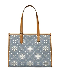 Tory Burch Small T Monogram Denim Tote