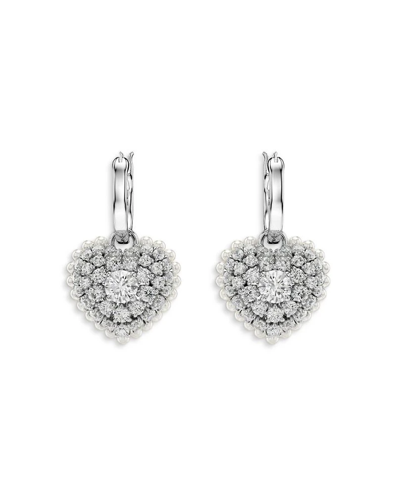 Idyllia Huggie Heart Drop Earrings