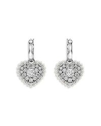 Idyllia Huggie Heart Drop Earrings