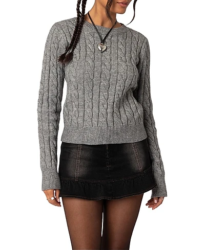 Edikted Minka Fitted Cable Knit Sweater
